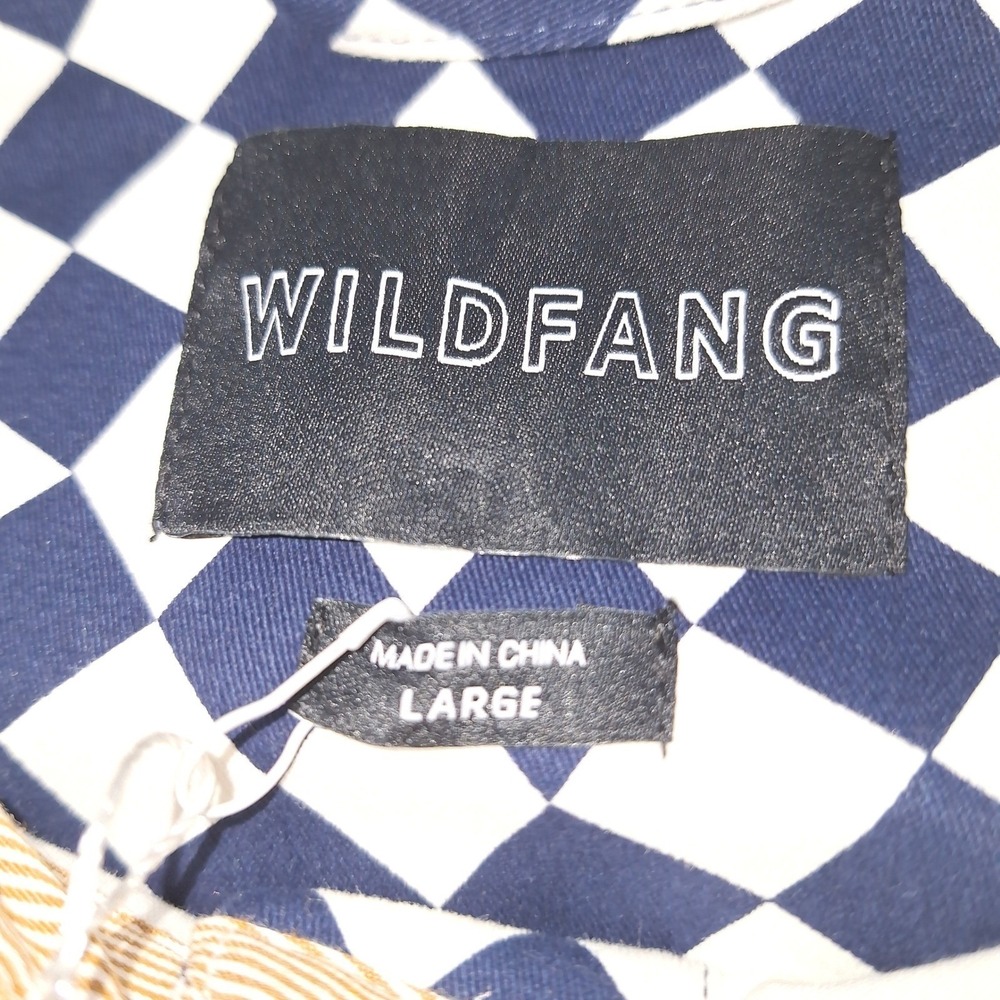 Wildfang Shirt Jacket Womens 12 Blue White Essential Shacket Checkerboard Print - Picture 4 of 11